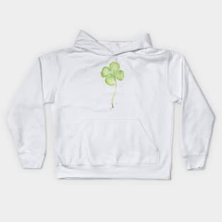 Four Leaf Clover Watercolor Kids Hoodie